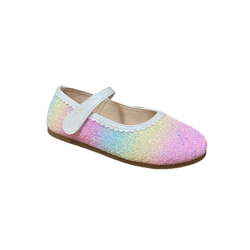 

Jinyu Four Seasons Children's Princess Shoes Fashion Outdoor Dancing Performance Shoes Rainbow Women's Shoes Leather lining