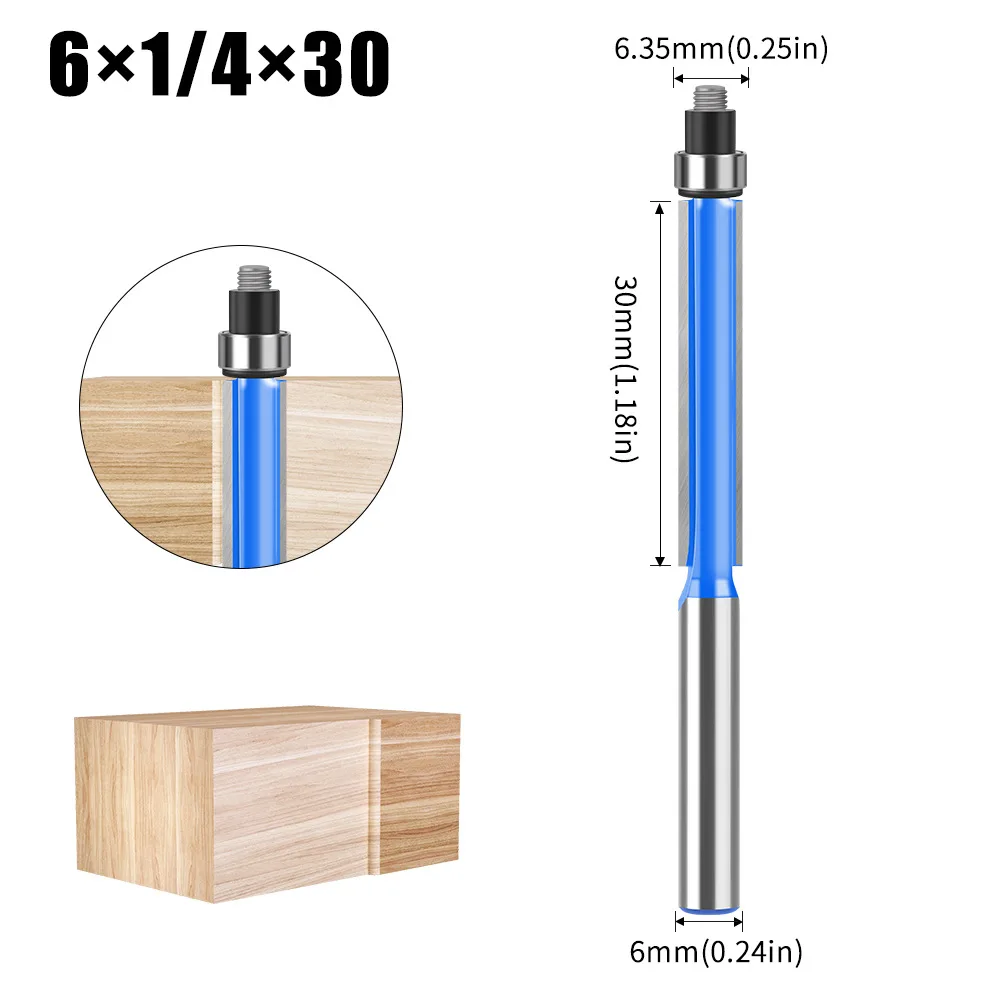 6mm Carbide Trim Router Bit Woodworking Edge Forming Cutter for CNC Cabinet Door Smooth Finish