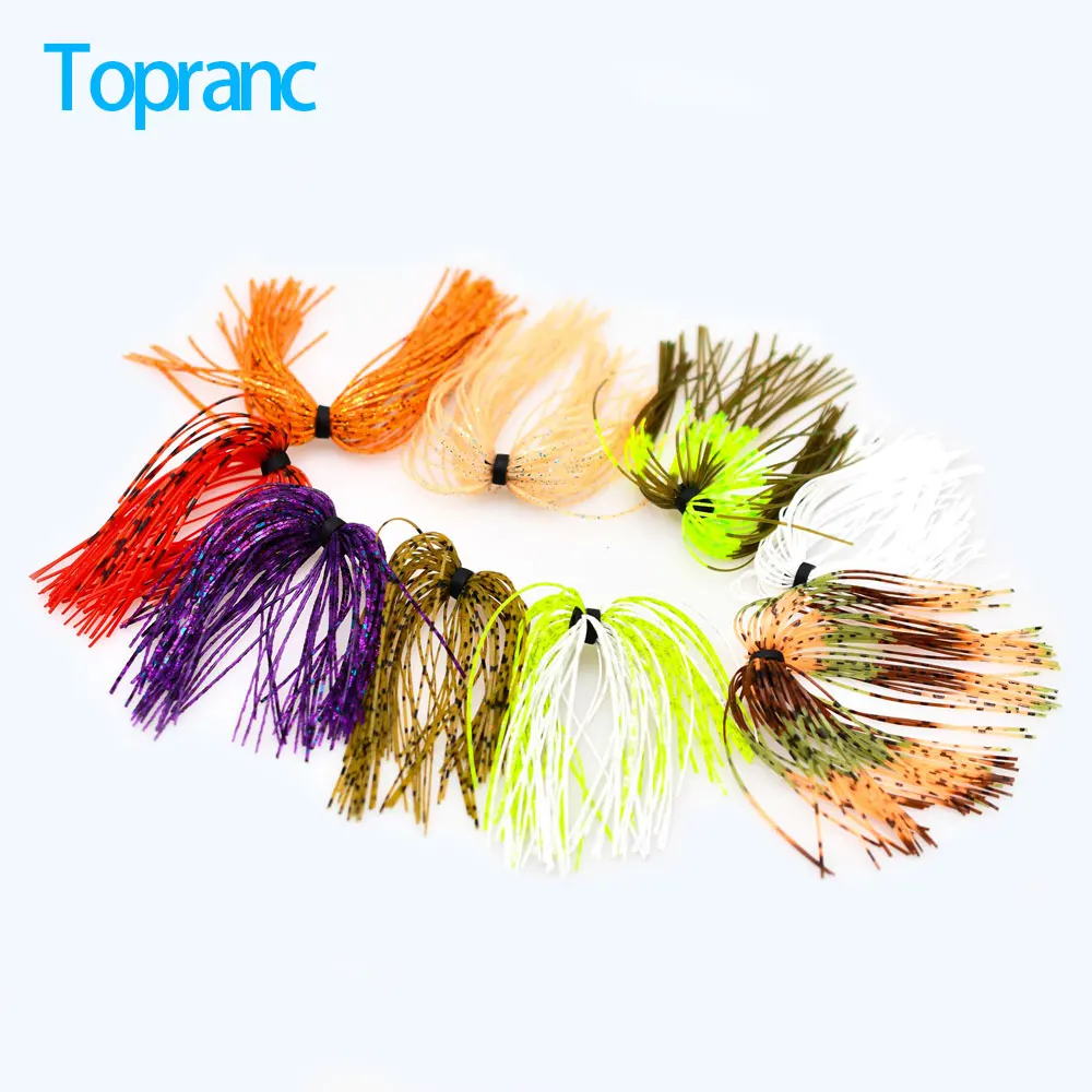 Topranc Silikon-Jig-Röcke, Angelköder, 9 Farben, Spinnerbaits, DIY, Bart, Hecht, Jig, Angelgerät