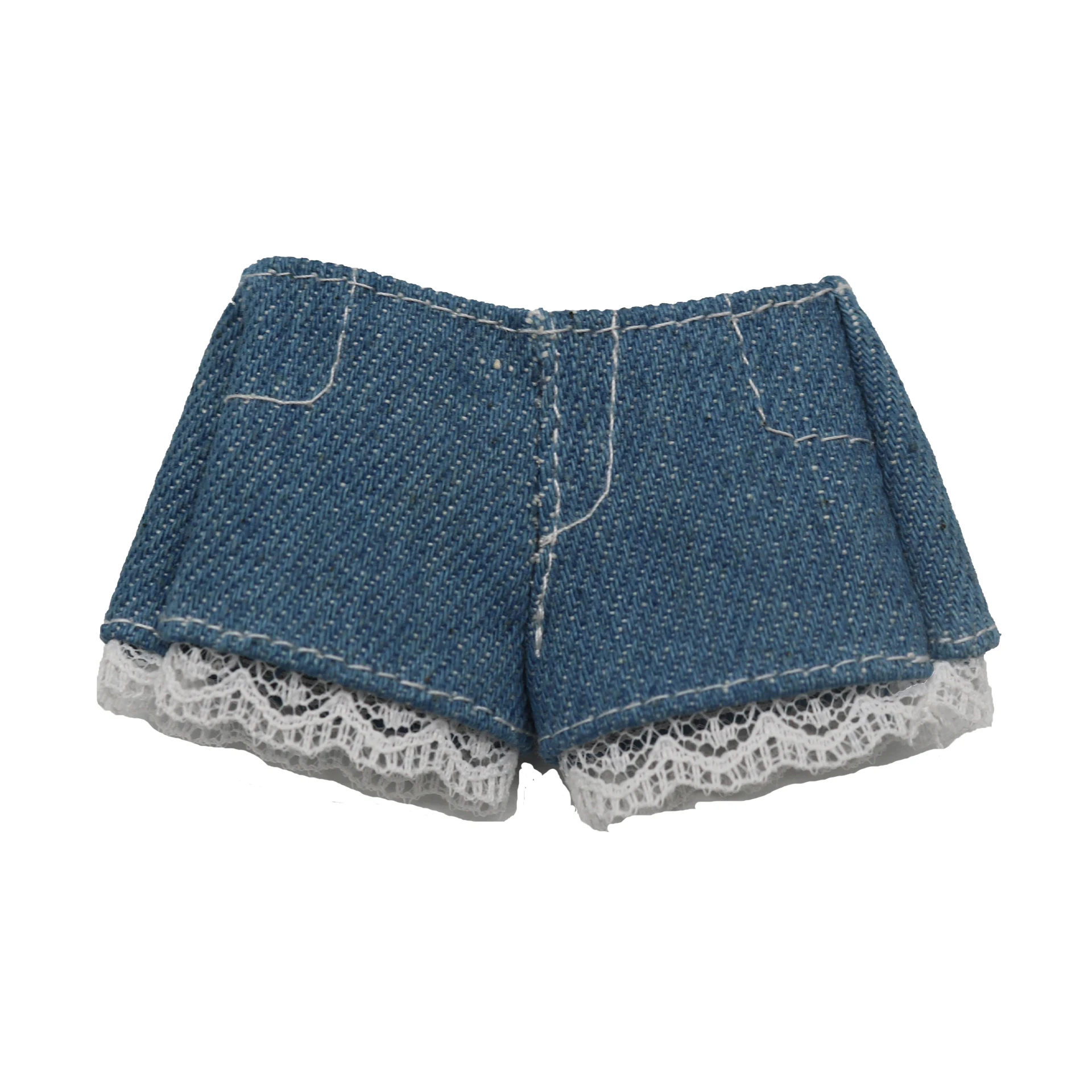 New 30cm 1/6 Simple Claus Vest Lace Denim Shorts Daily Wear Accessories Clothes for Barbies Doll