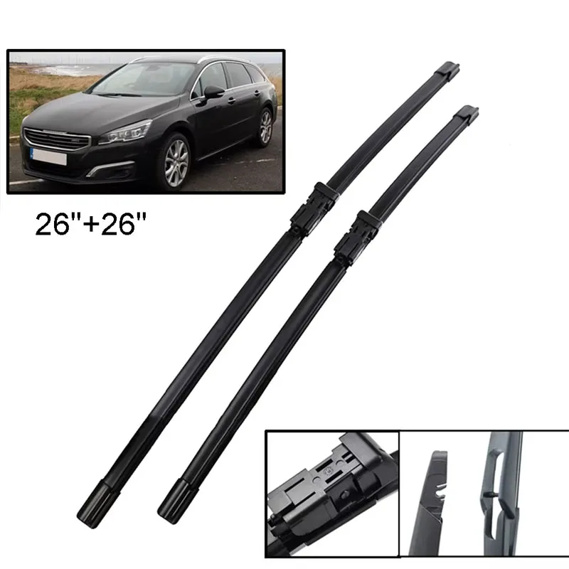 

Wiper Front Wiper Blades Set For Peugeot 508 SW MK1 2010 - 2018 Windshield Windscreen Window Brushes 26"+26"