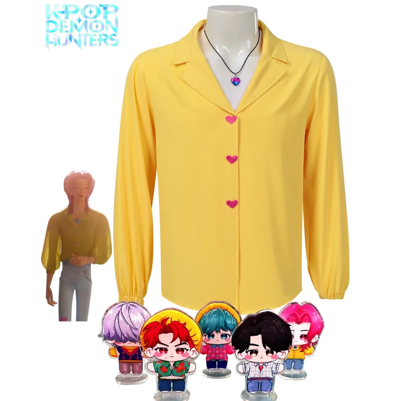 

Kpop Demon Hunter Saja Boys Romance Cosplay Hombre Shirt T-Shirt Boys Set School Uniforms Acrylic Display Halloween Party
