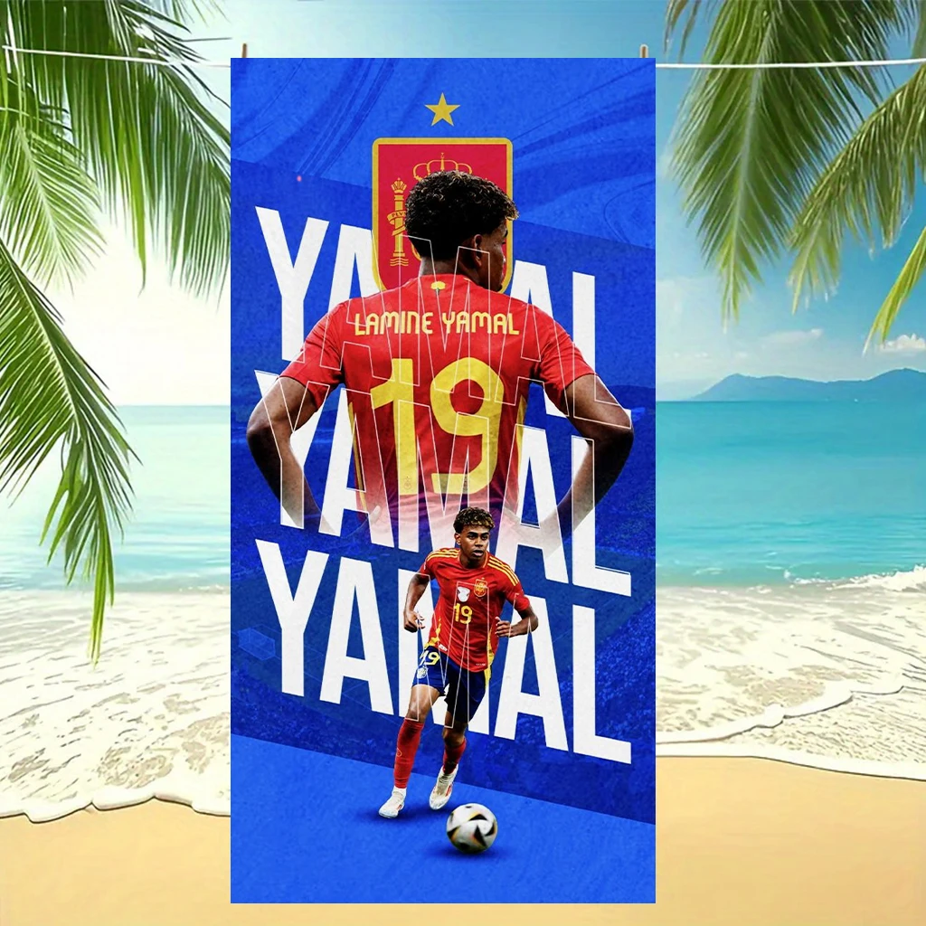 Y-Yamal   Beach Towel Football Print Microfiber Bath Towel