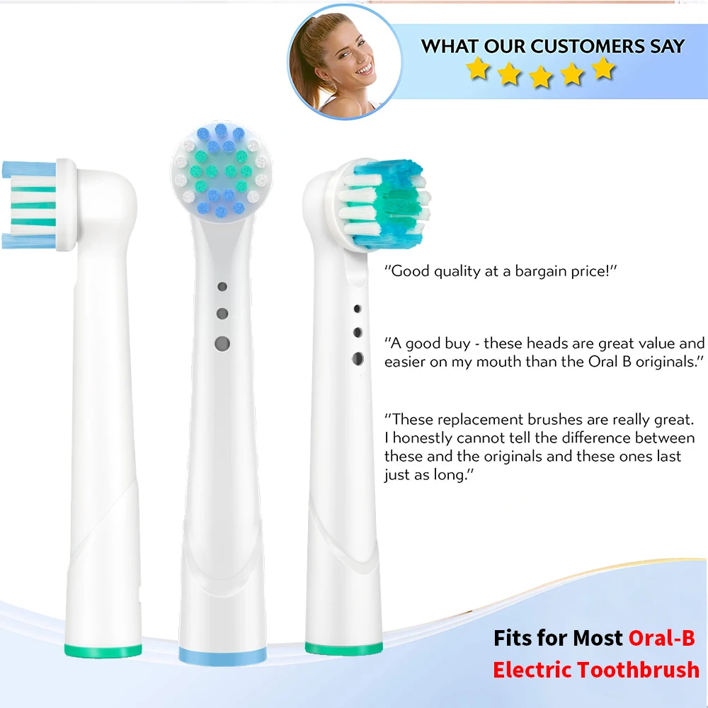 16 قطعة رؤوس فرشاة الاستبدال لفرشاة الأسنان الكهربائية أورال-بي قوة متقدمة/حيوية دقيقة نظيفة/برو هيلث/انتصار/ثلاثية الأبعاد إكسل