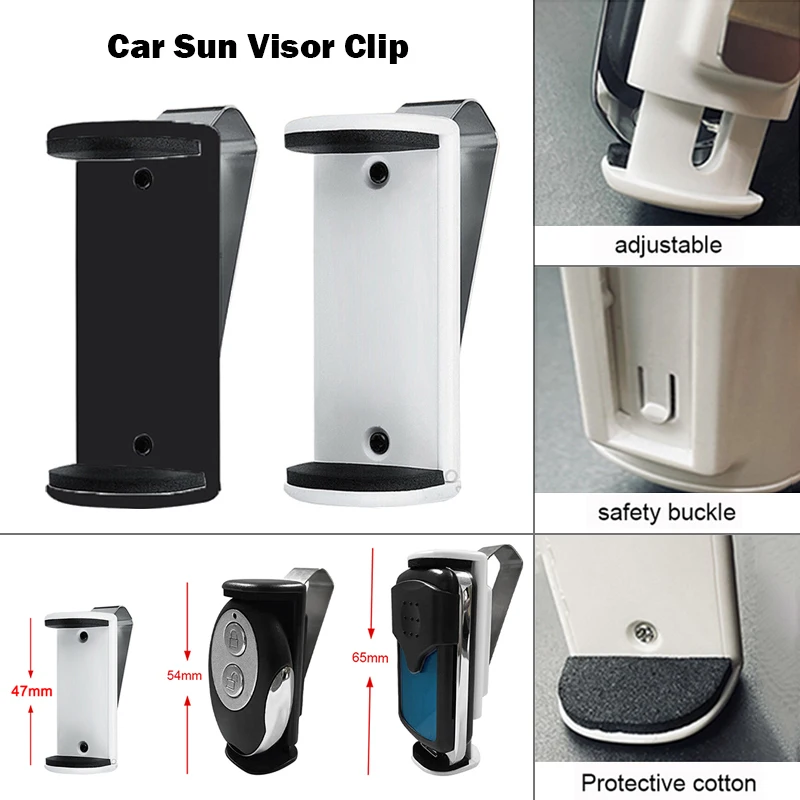 47-70mm New Garage Remote Control Visor Clips Adjustable Stand Car Sun Visor Clip Holder Mount Gate Remote Control Stand Clip