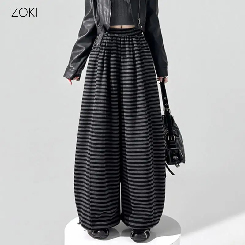 Women Black Glitter Pants High Waist Drawstring Wide Leg Pants Loose Casual Style Trousers Fleece Lined Warm Thick Baggy Pants