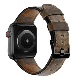 Leather Strap for Apple watch band 45mm /41mm 40mm 44mm 42mm 38 belt Retro bracelet iWatch series 5 4 3 SE 6 7 8 9 ultra 2 49mm