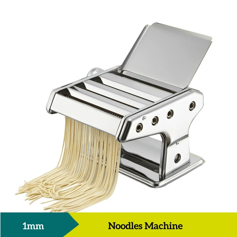 Commercial Full Stainless Steel Manual Pasta Maker, Hand Crank Dough Roller Machine for Noodles, Dumpling Wrappers, Lasagna