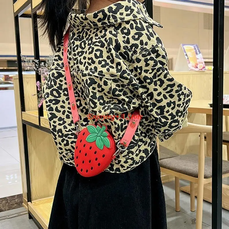 Pxpb silicona aguacate fresa strawberry monedas monedas para niños pequeños para niños bolso hombro