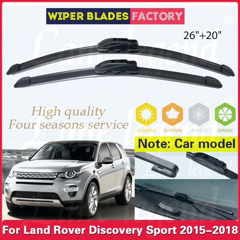 

For Land Rover Discovery Sport 2015 2016 2017 2018 Car Front Wiper Blades Soft Rubber Windshield Windscreen Front Window 26"+20"