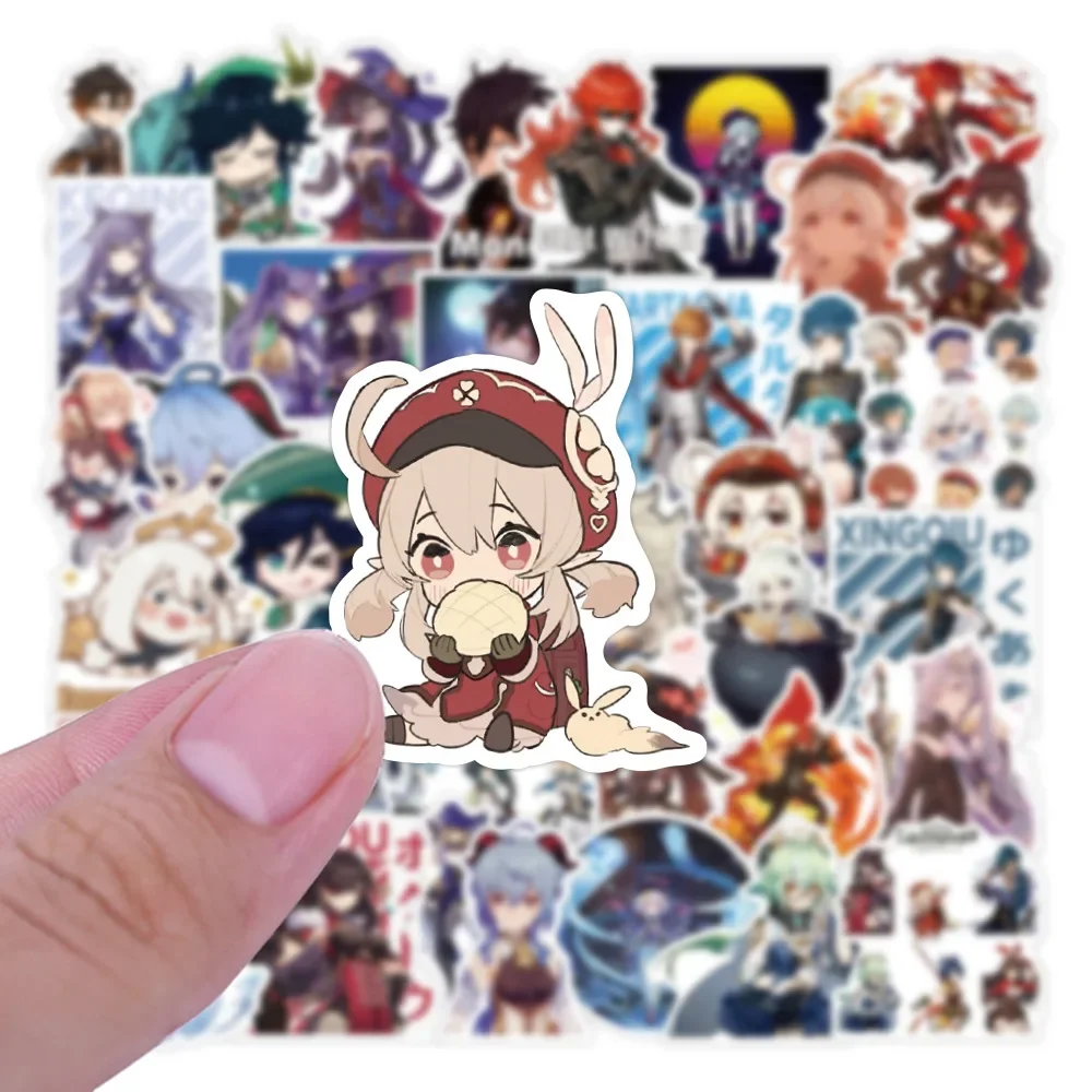 AliExpress Bandai 100PCS Genshin Impact Anime Game Graffiti Stickers For Laptop Luggage Bike Car Skateboard Guitar Waterproof Decal Toys