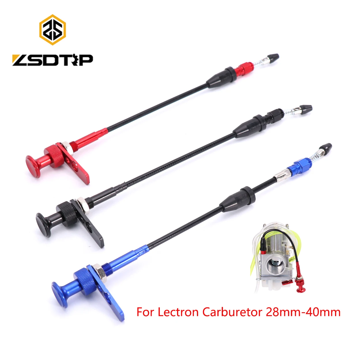 ZSDTRP Extended Lectron Carburettor Starter Choke Cable CNC Carburetor Remote Choke Cable Kit For Lectron Carburetor 28mm-40mm