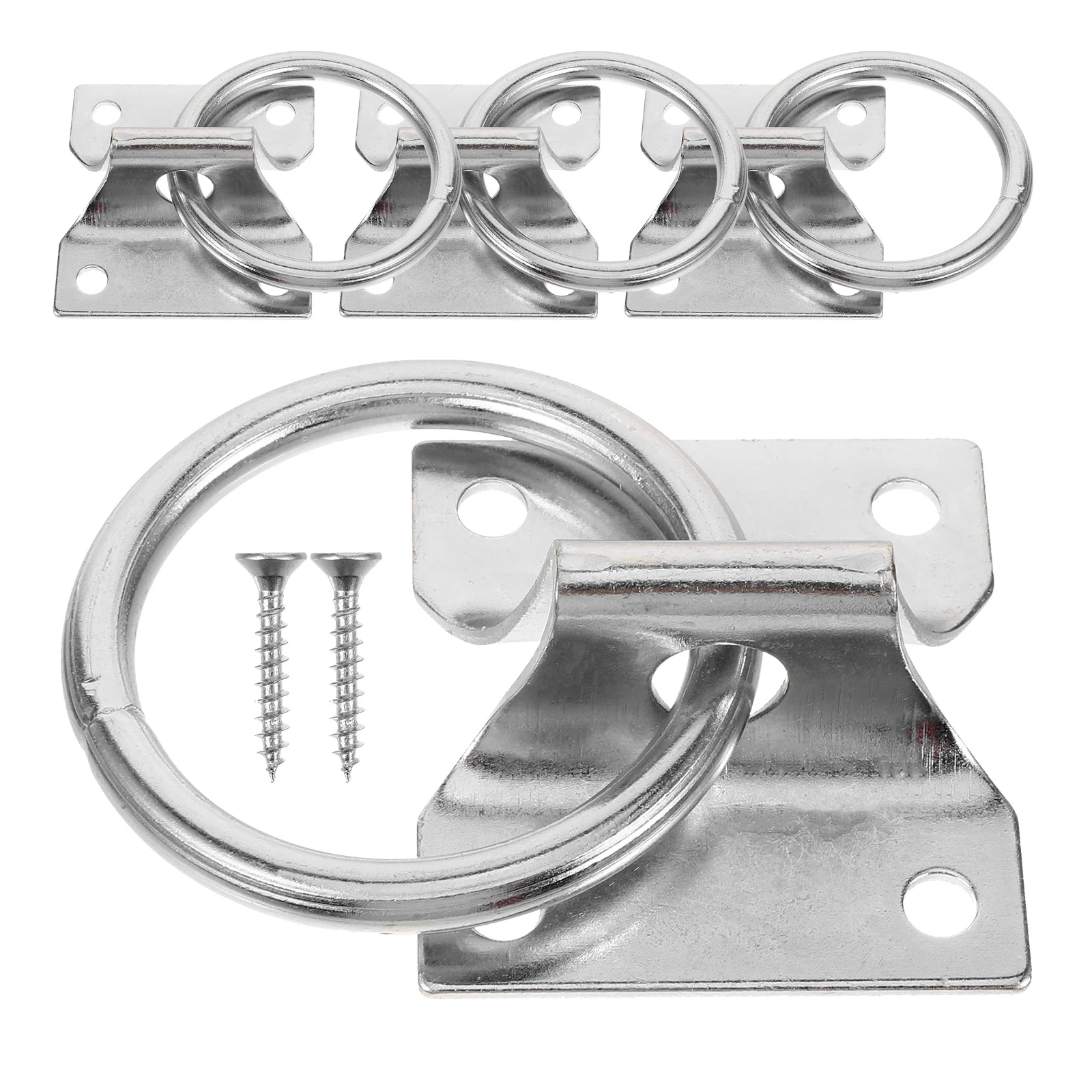 

4 Pcs Horse Tie Ring Blocker 7x60 Heavy Duty Metal Rings with Bolt for Stable Equipment Safety Convenient Horse Supplies