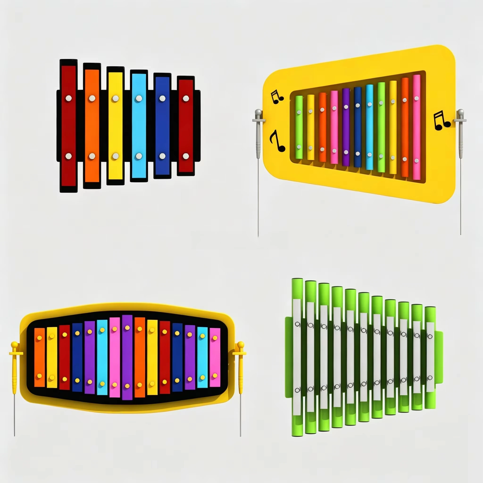 Weatherproof Steel Wall Mounted Xylophone Children Percussion Instrument Kindergarten Outdoor Playground Educational
