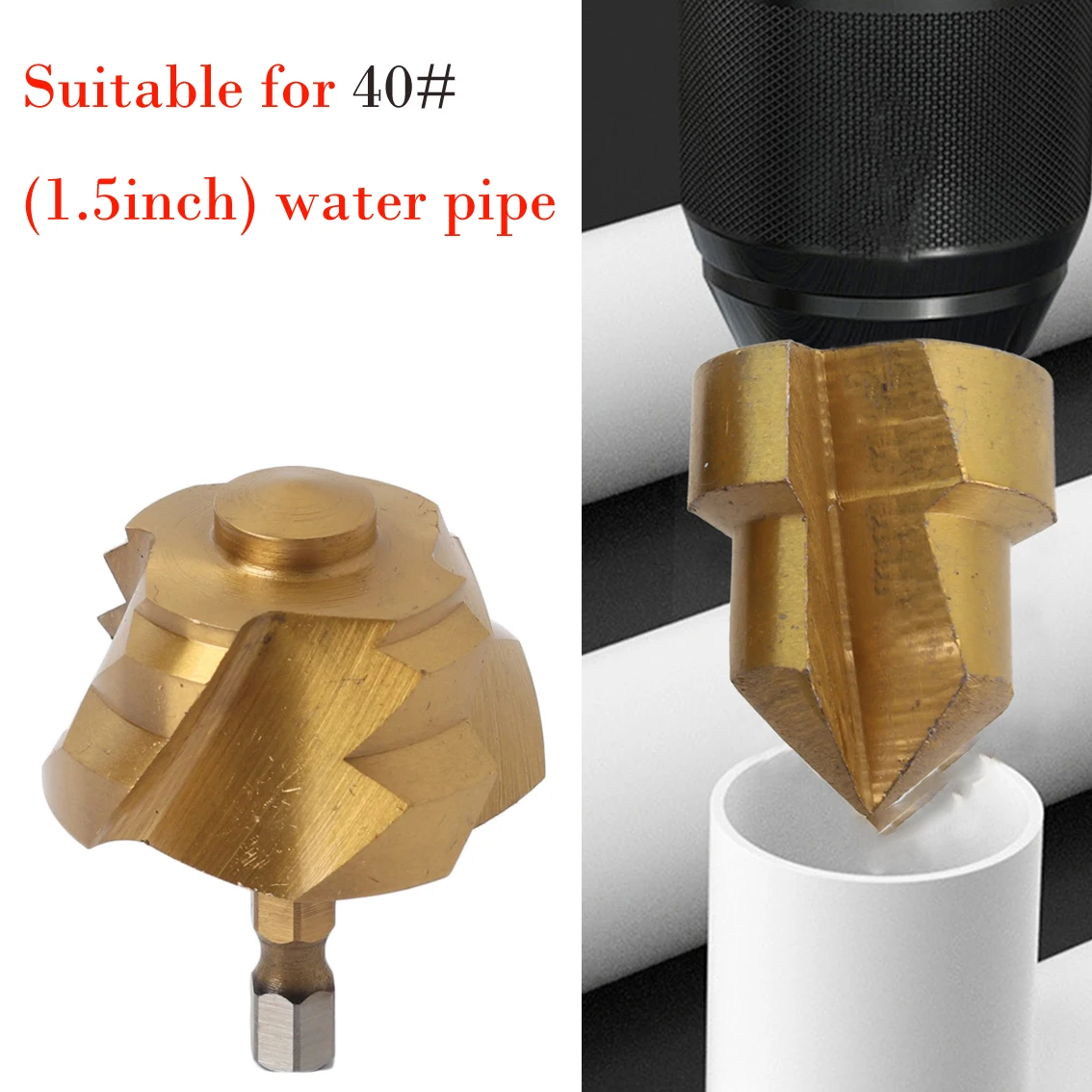 

1pc 6.35mm Hexagonal Shank Drill Bit PPR Lifting Drill Water Pipe Repair Reamer Water Pipe Expansion Drill Punch Plumber Connect