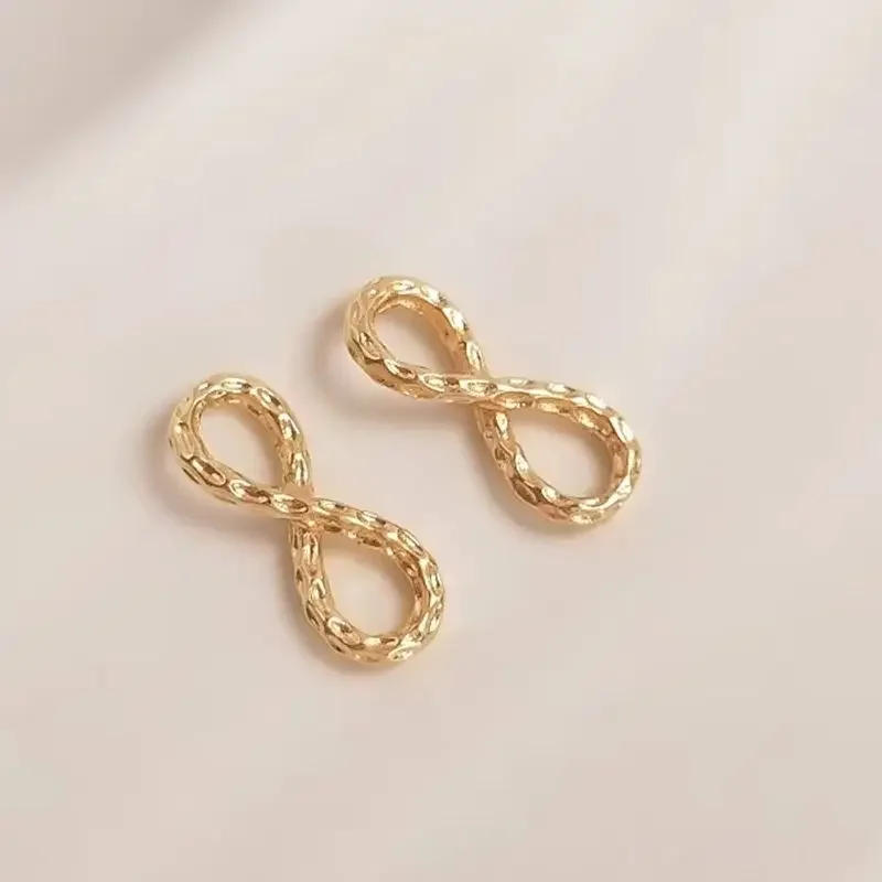 

14x5.5mm 14K plated gold Eternal infinite love 8 word buckle link ring DIY first jewelry accessories