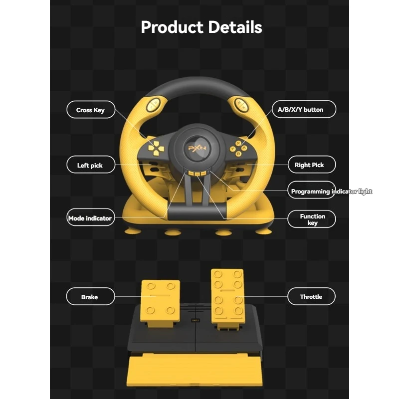 V3Pro Gaming Steering Wheel Vibration Nintendo Switch 2 Children's Car Simulator Driver 8 Gaming Console Simulator