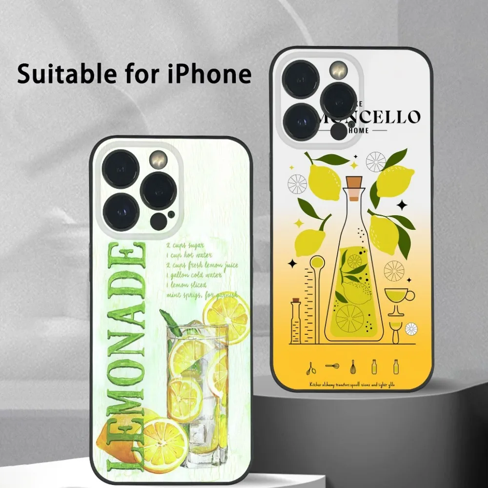 

Luxury Lemon Frizzante Phone Case For iPhone 16 15 14 13 Pro Max Plus Mini Frosted Soft Shell Funda Shockproof Cases