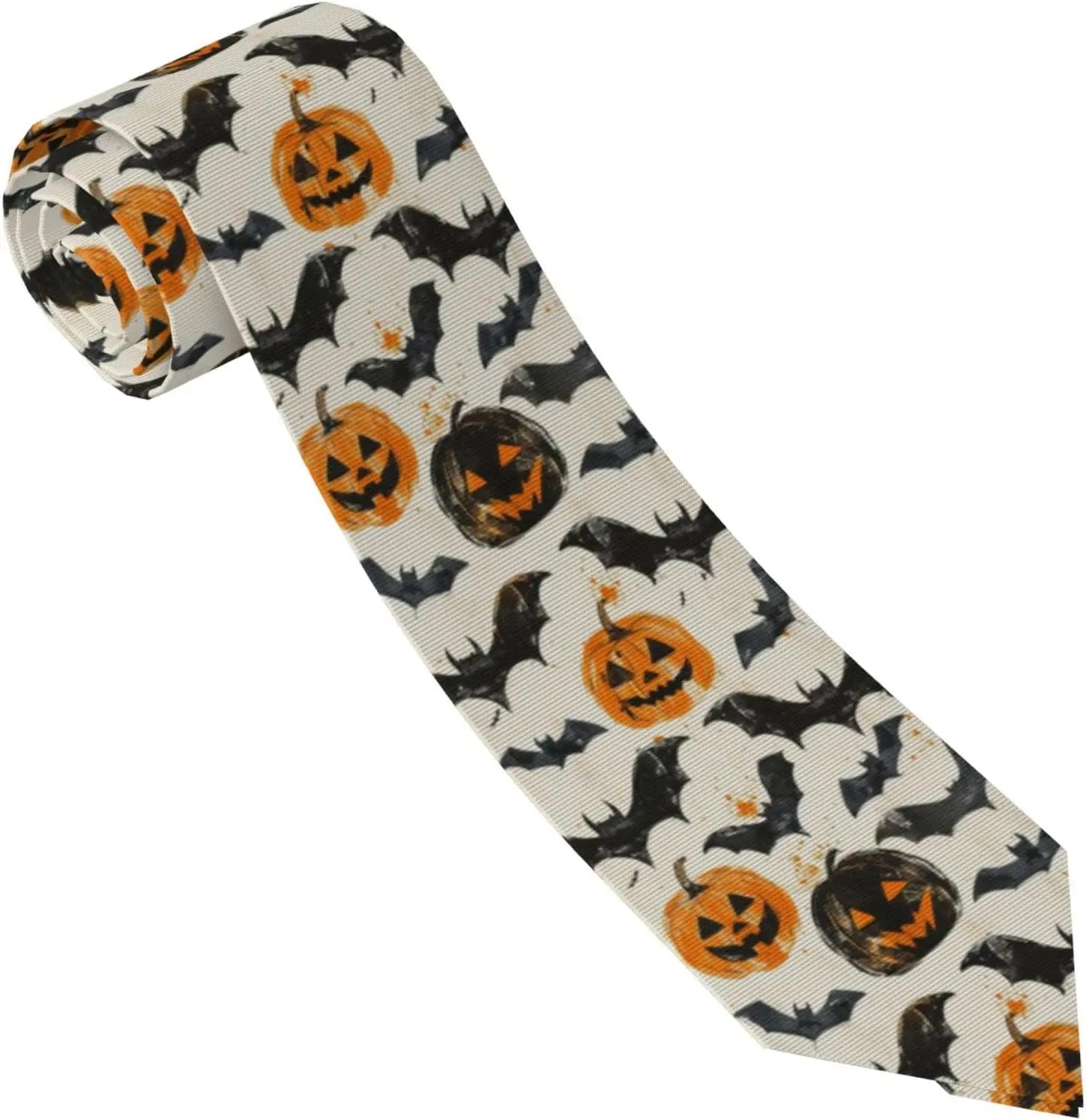 Colorful Pumpkin Head Bats Stars Halloween Men's Necktie Fashion Ties for Office Business Wedding Party Gifts