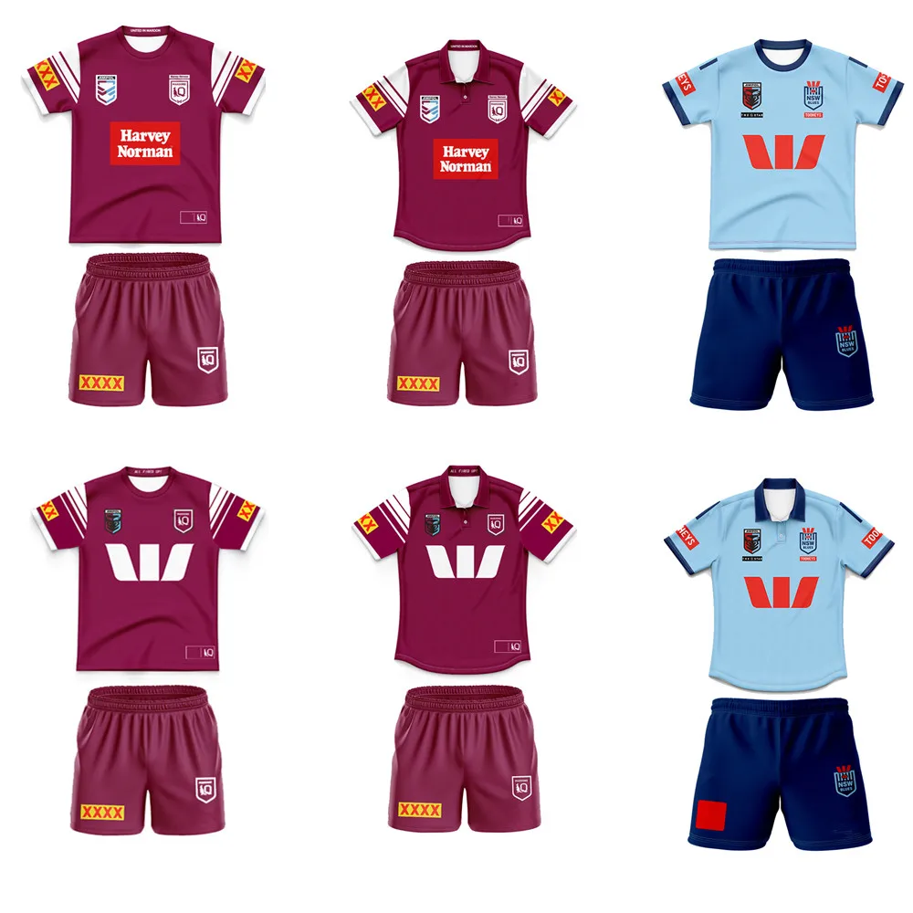 

Футболка для регби Queensland Maroons State of Origin для детей от 3 до 13 лет, детский комплект, рубашка для регби NSW State Of Origin, молодежная