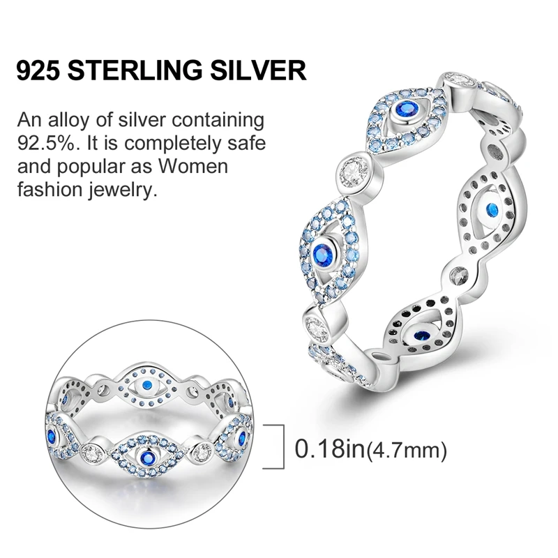 Gold Plated 925 Sterling Silver Evil Eye Adjustable Ring, Gift