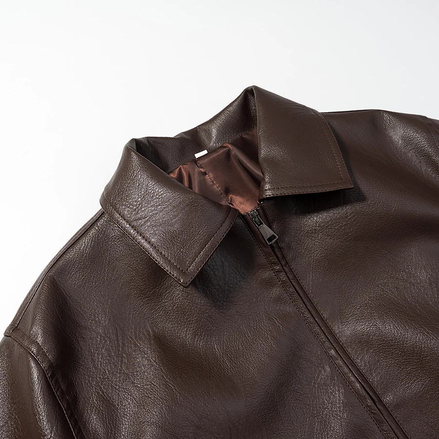 Jaket Kulit Panjang Kasual Serbaguna Modis untuk Wanita, Jaket Jalanan dengan Ritsleting, Desain Penutup Hangat dari Poliester F...