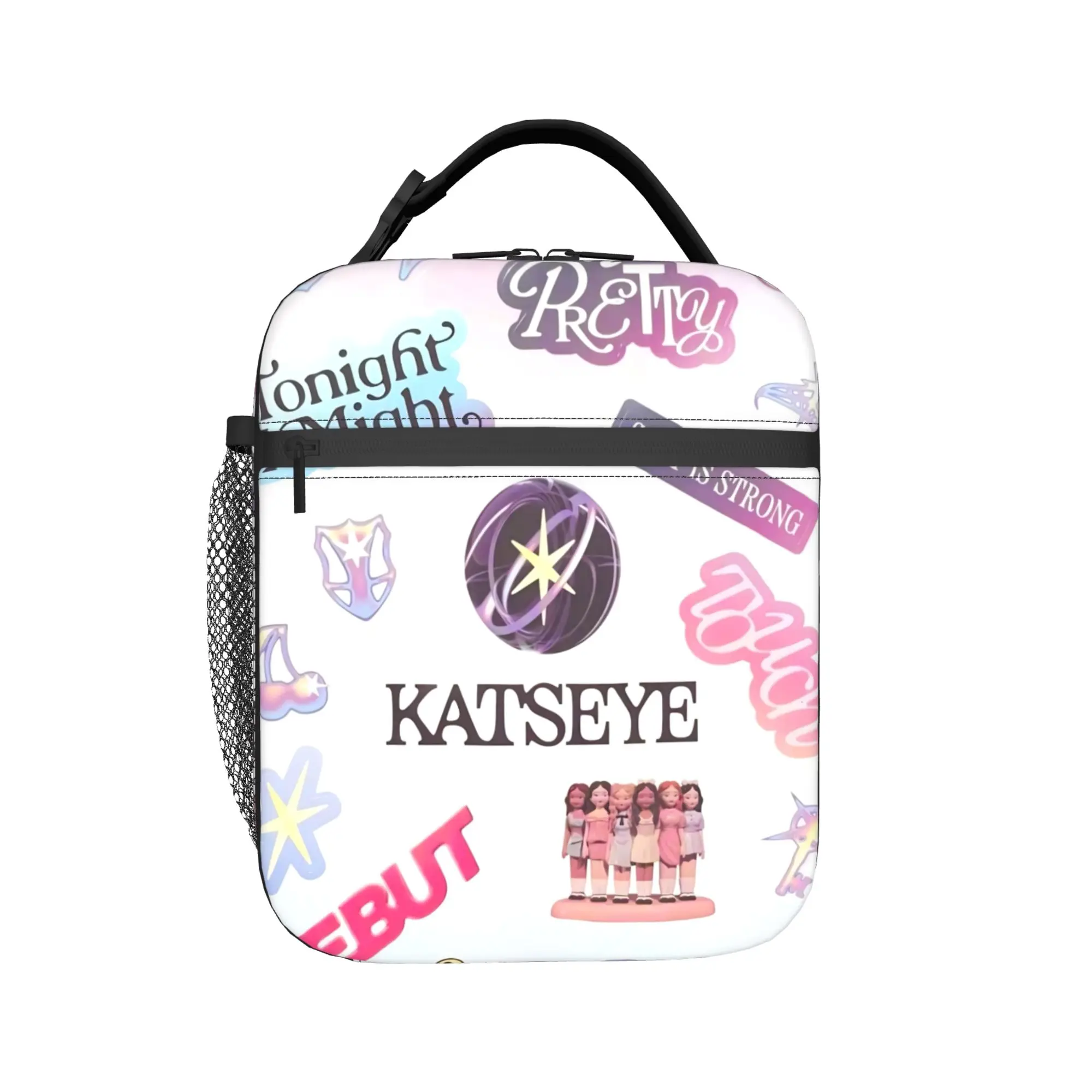 

Термоизолированная сумка для обеда Katseye Kpop Girl для работы, портативная сумка-контейнер для еды, термосумка-холодильник для мужчин и женщин