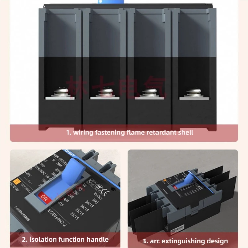 Chint NXM-125S/2300 3300 4300B Molded Case Circuit Breaker 2P/3P/4P Easy Replacement for Industrial Switchgear