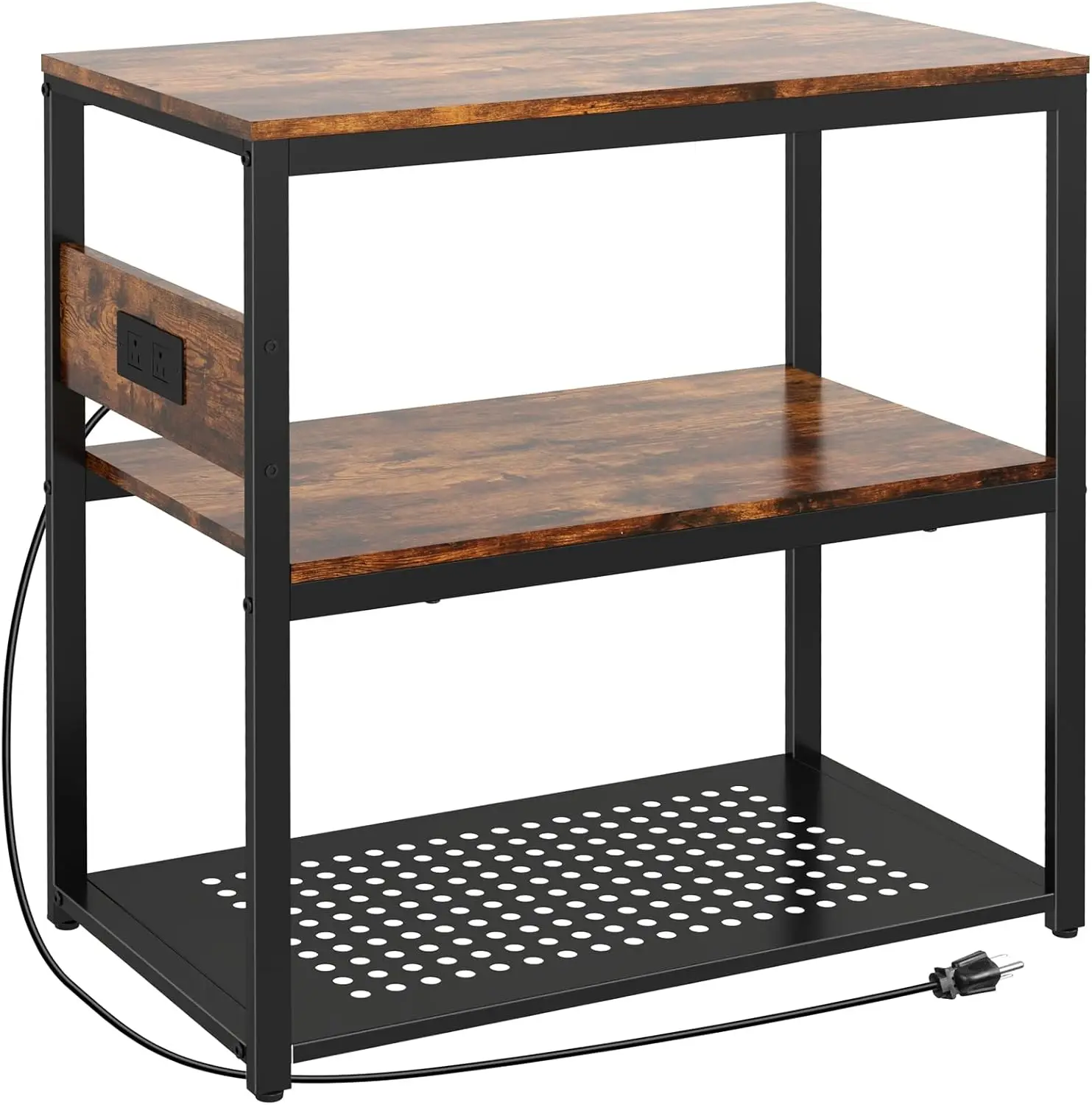

20-29 Gallon Fish Tank Stand with Power Outlets, 3-Tier Metal Aquarium Stand, 660LBS Capacity, 29.5x15.8x30.1 Inches, Brown