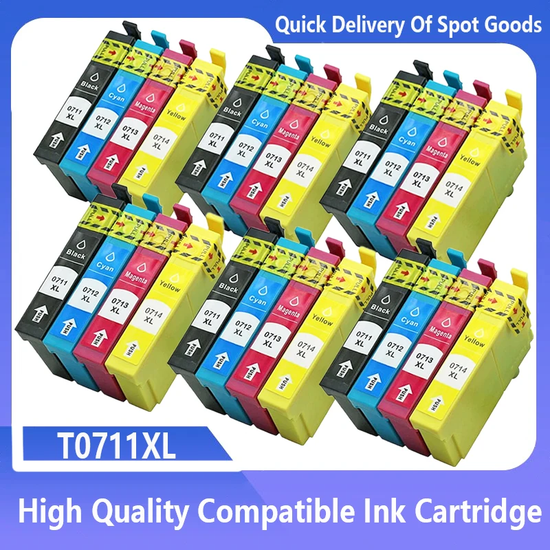 Compatibele Inktcartridge T0711 T0712 T0713 T0714 Voor Epson Stylus Sx110 Sx105 Sx115 Sx200 Sx205 Sx209 Sx210 Inkjet Printer