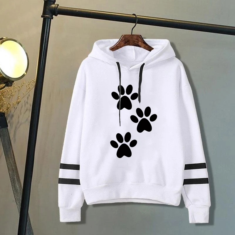 

Dog Paw Print Printed Hoodies Men/Women Sweatshirts Casual Hoodie Personality Pullover