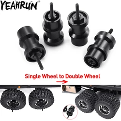 YEAHRUN 4Pcs Aluminum Alloy Hex Adapter Single Wheel to Double Wheels Two Axis Transformation for 1/10 TRX6 Hauler T6 G63 Parts