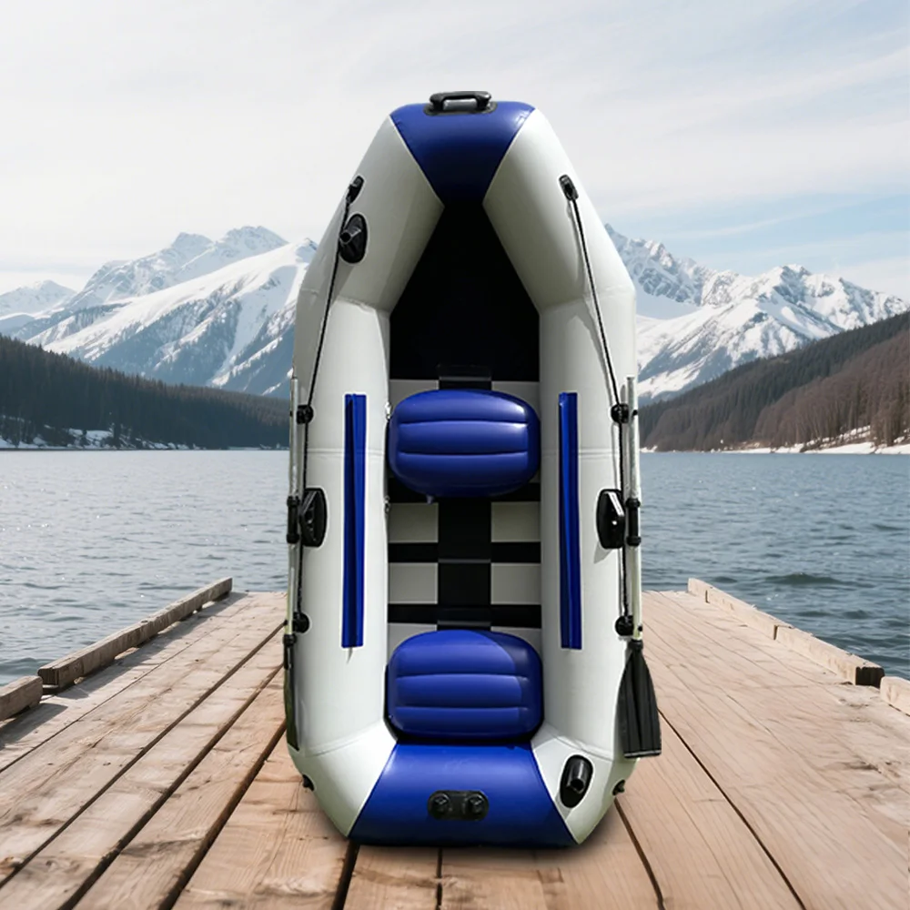 

8.5ft Inflatable Fishing Boat Foldable Wooden Floor Surfing Boats and Racing Kayak for 3 Person for the Sea Outdoor Watersport