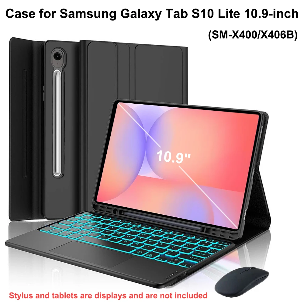 Case for Samsung Galaxy Tab S10 Lite 5G 10.9 Inch, Bluetooth Keyboard Cover for Galaxy Tab S10 Lite 10.9 SM-X400/X406B