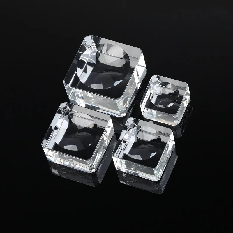 25/30/35/40mm Square Glass Crystal Sphere Base Transparent Support Pedestal Holder Ball Display Stand Home Decoration
