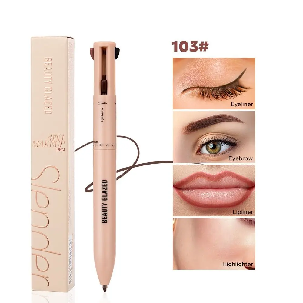 New 4-in-1 Makeup Pencil Eyebrow Pencil Eyeliner Lip Liner Highlighter Multifunctional Makeup Pencil Portable Beauty Cosmetics