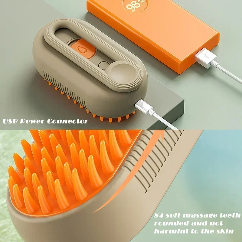 3in1 Steam Brush Steam Cats Comb Water Steam Cat Brush Electric Spray Hair Brushes Cats Massage Grooming  Hair Removal Comb