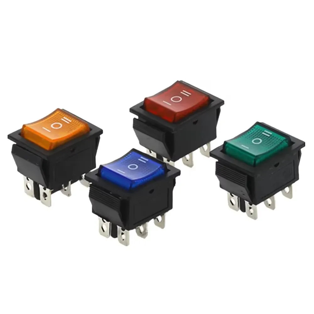 

KCD4 Rocker Switch Power Switch 3 position 6 Pins Electrical equipment With Light Switch 16A 250VAC/ 20A 125VAC