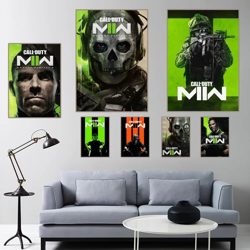 C-Call of D-Duty 2 Game Poster Home Room Decor Aesthetic Art Wall Painting Stickers