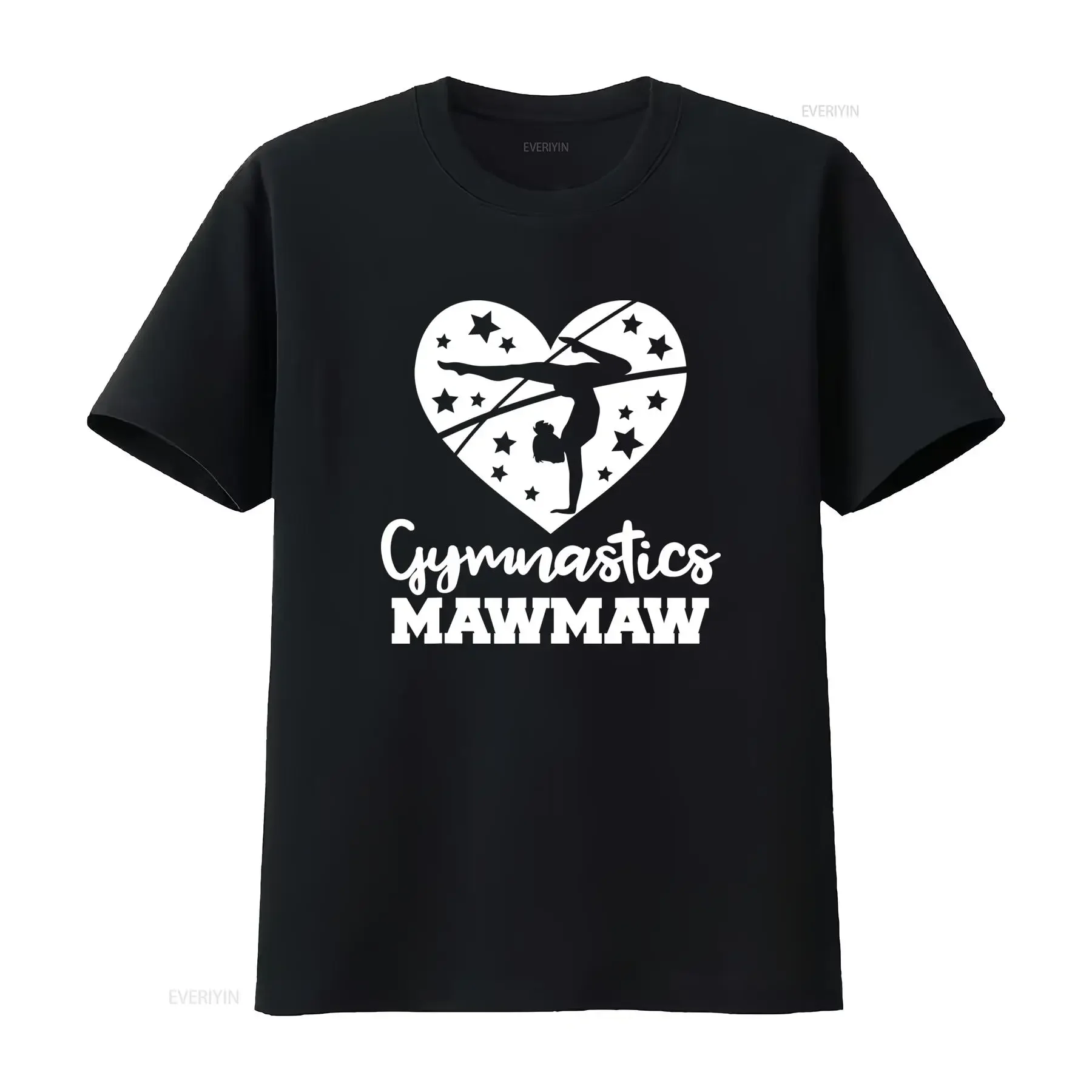 Gymnastics Mawmaw Heart Star Print Casual Sport T Shirt vintage Washed Stretched Stylish streetwear Unisex Breathable fashion