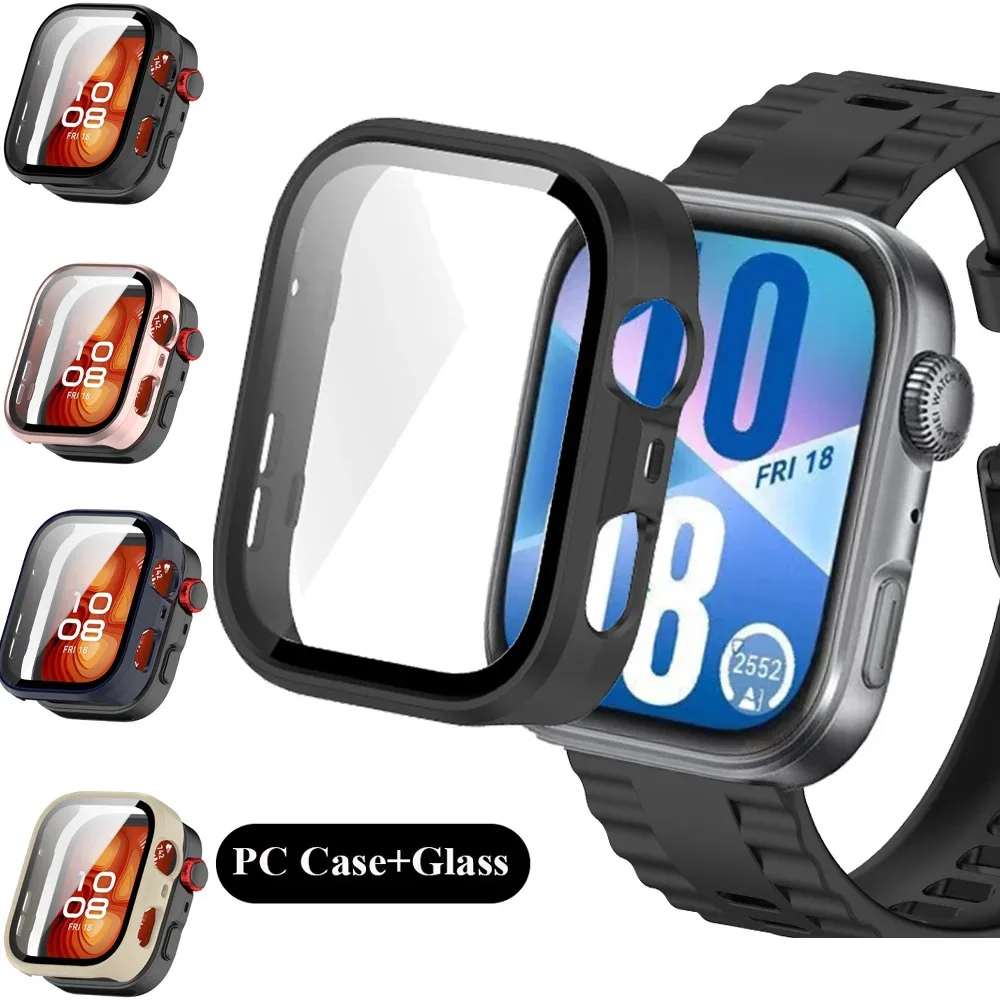 Tempered Glass+PC Case for Huawei Watch Fit 4/3 Protective Screen for Huawei Watch Fit 4/4 Pro Shell membrane integration Cover