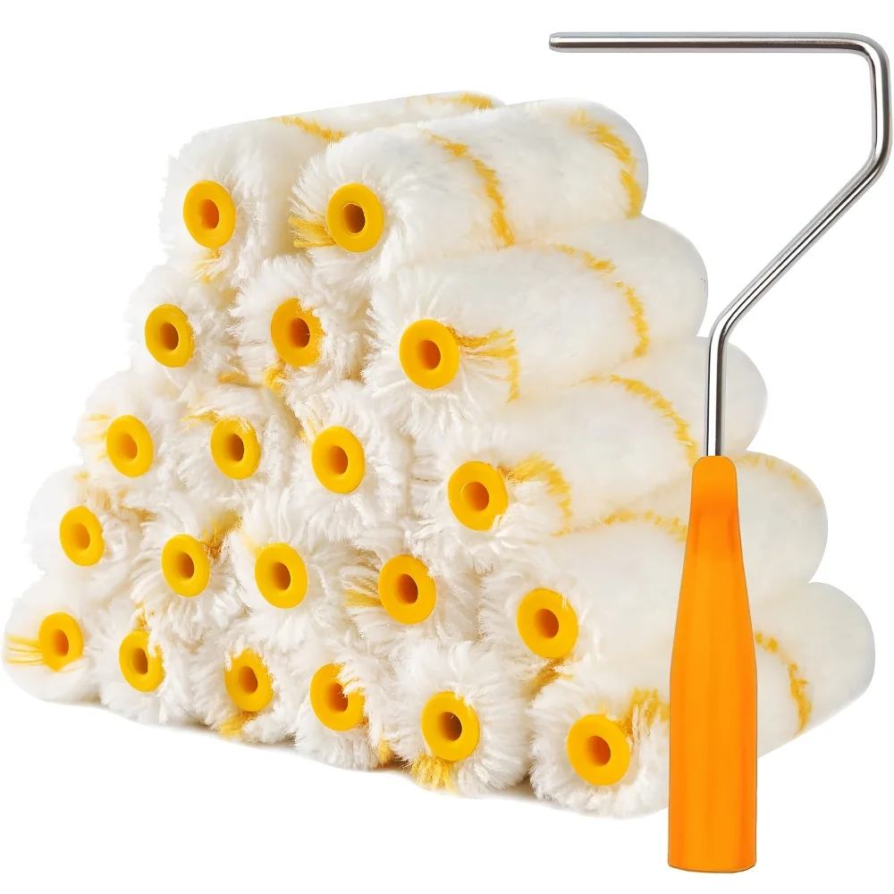 10Pcs New Paint Roller Brush Dense Bristles Latex Paint Roller Brush Tools For Painting Home Wall Cabinets Doors Fences Ceilings