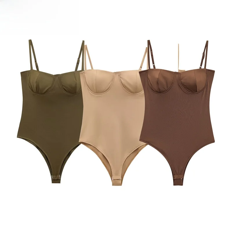 ZBZR 여름 새로운 여성 패션 슬림 맞는 실크 새틴 느낌 속옷 스타일 점프 슈트 높은 허리 짧은 바지 폴리 에스터 섬유