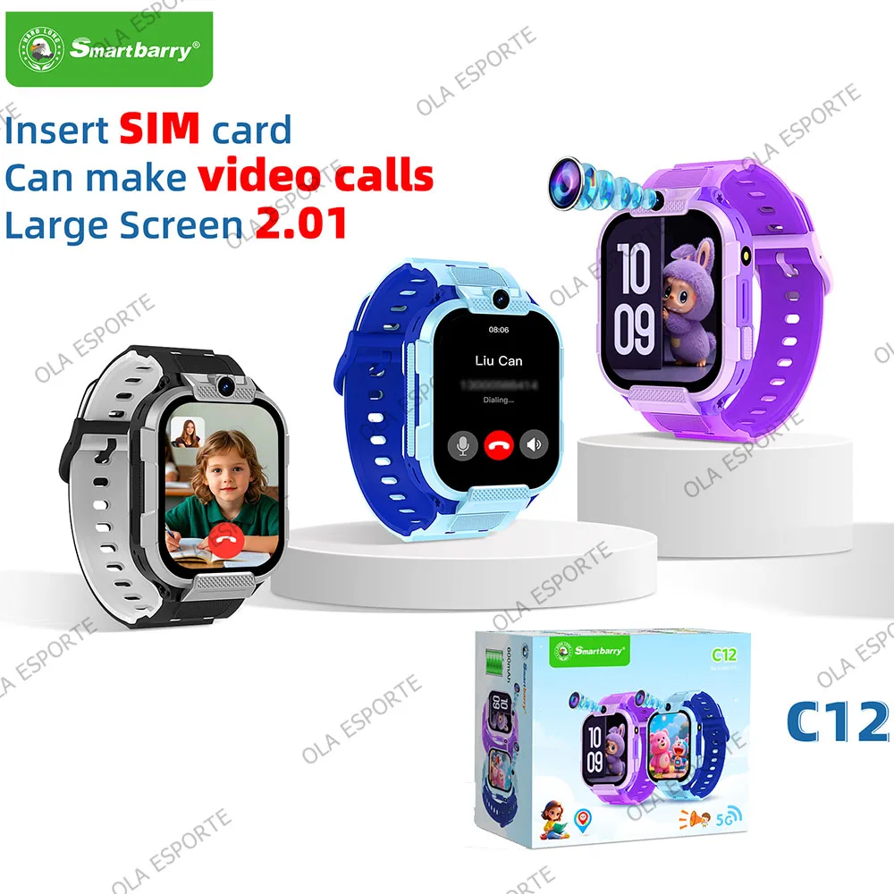 4G ساعة ذكية للأطفال 2.01 ''HD شاشة تعمل باللمس مكالمة فيديو مراقبة النوم كاميرا ساعة تنبيه Smartwatch الأطفال بنين بنات هدايا #6