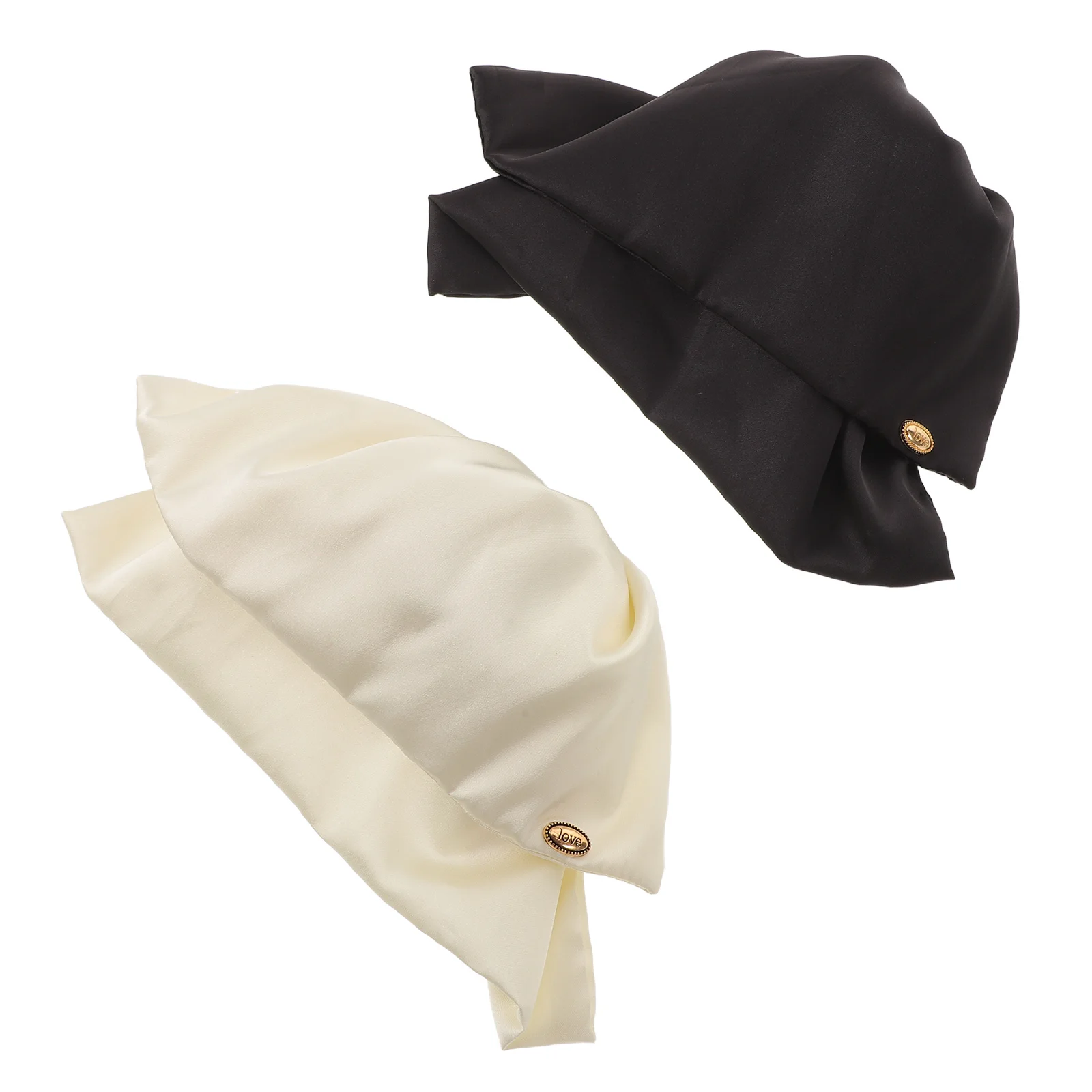 

2pcs Bow Claw For Women Satin Clips Strong Hold Large Bow Clips For Thick Hair - Solid Color Hair Styling Accessories