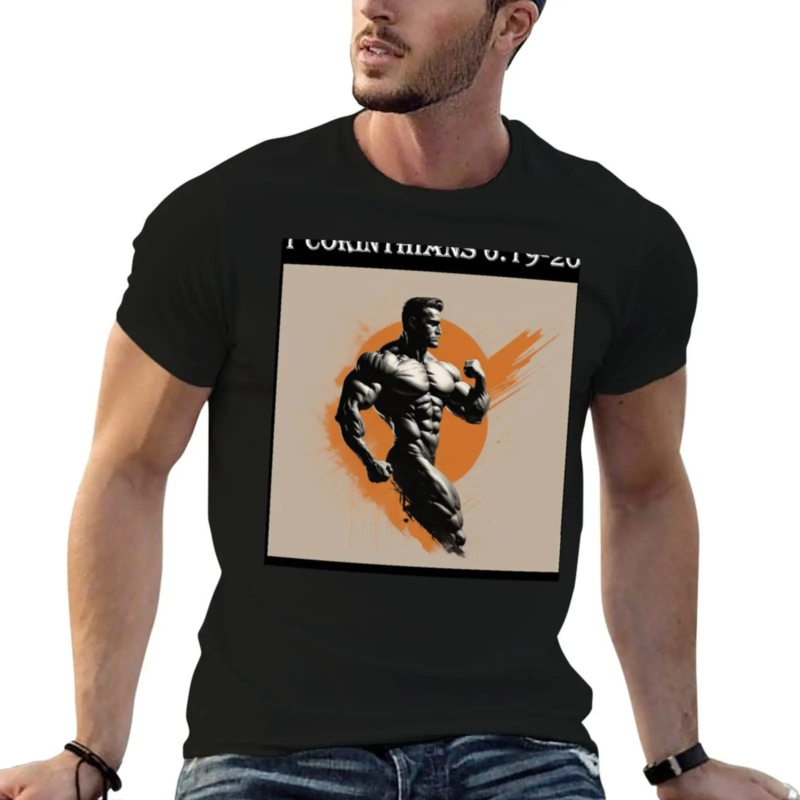 1 Corinthians 6:19-20 (2) - Camiseta Bodybuilder camiseta masculina com estampa personalizada camisetas para homens