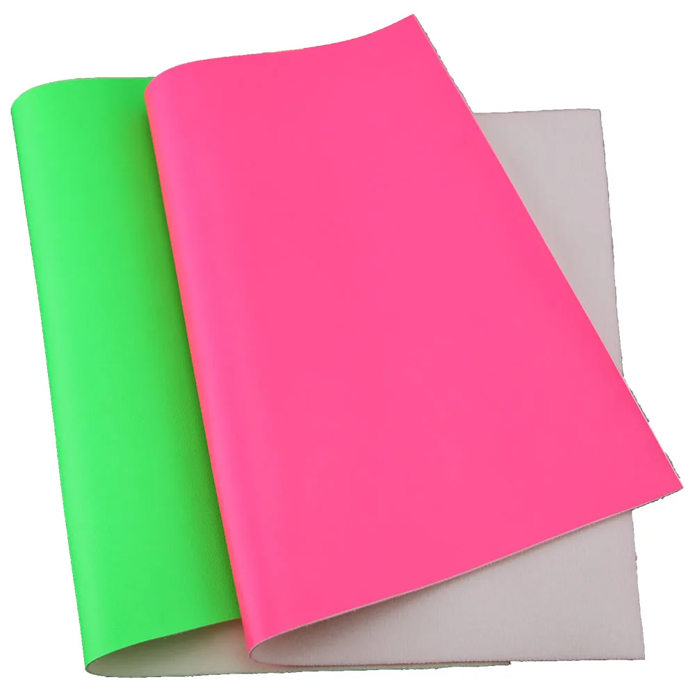 30x132cm Roll Neon Green Pink Soft Smooth Faux Synthetic PU Leather Fabric For Handbags Bows Sewing Craft DIY BH471
