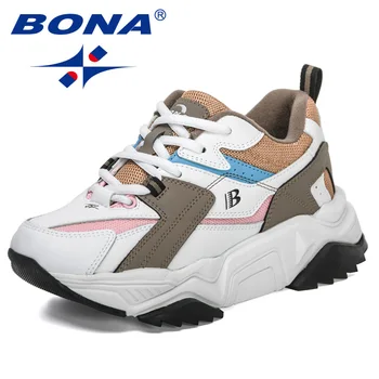 BONA 2022 Neue Designer Sport Schuhe Training Laufschuhe Frau Atmungsaktive Casual Sneaker Damen Plattform Schuh Zapatillas Mujer