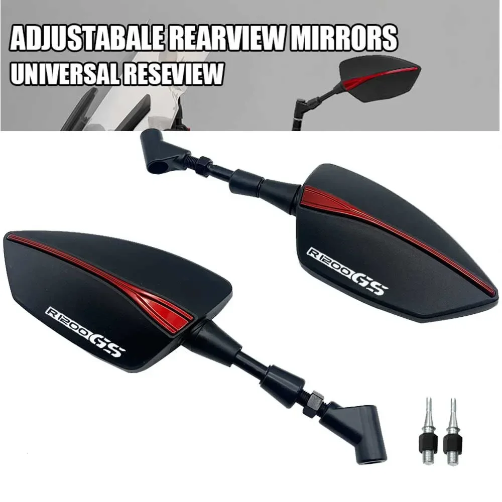 Universal 10mm Motorcycle Rearview Mirror Left&Right Rear View Mirrors Housing Side Mirror FOR BMW R1200GS R 1200GS R1200RT