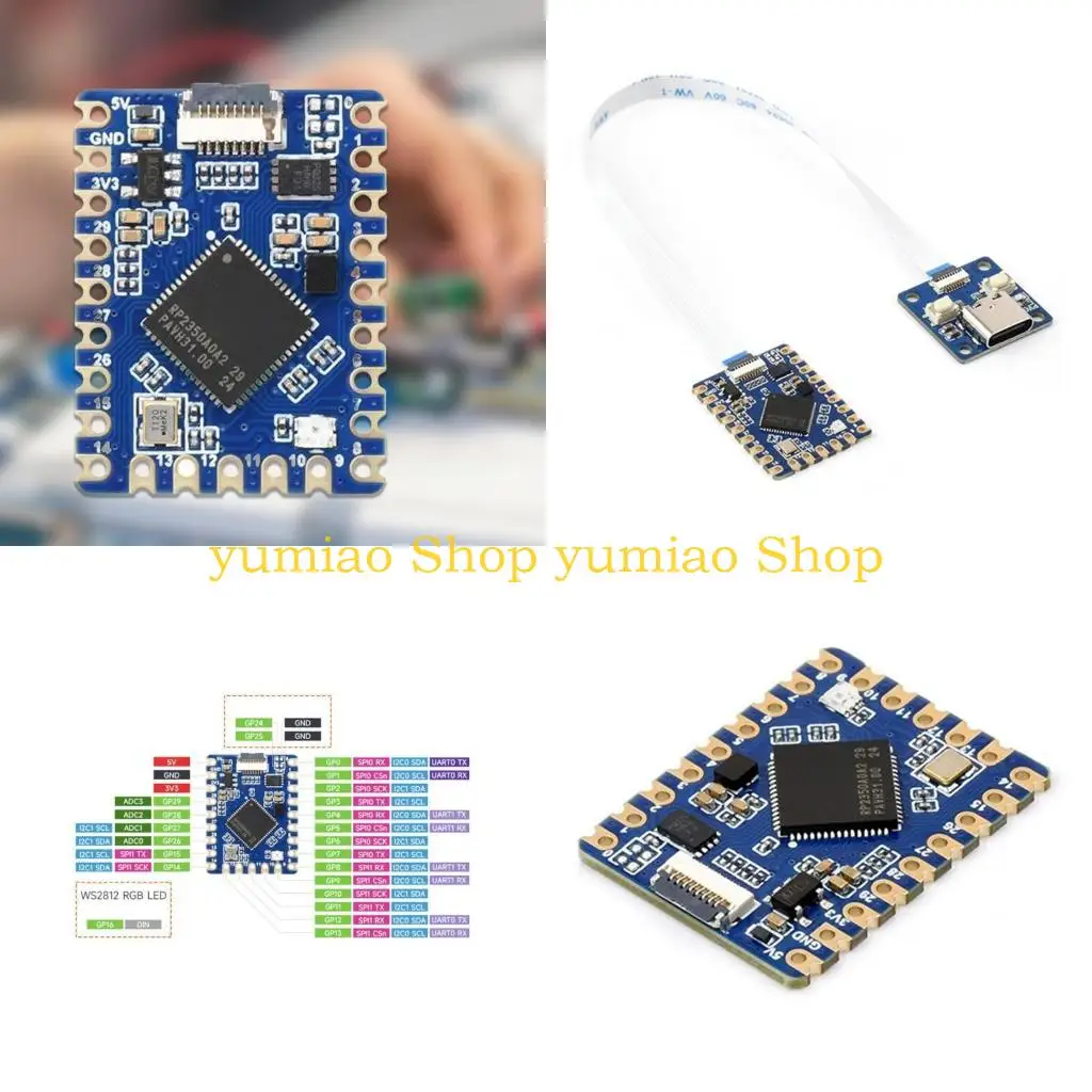 

587B RP2350 Tiny Development Board With Double Cored Processors And 28 GPIO Pins For IoT And Robotics Projects